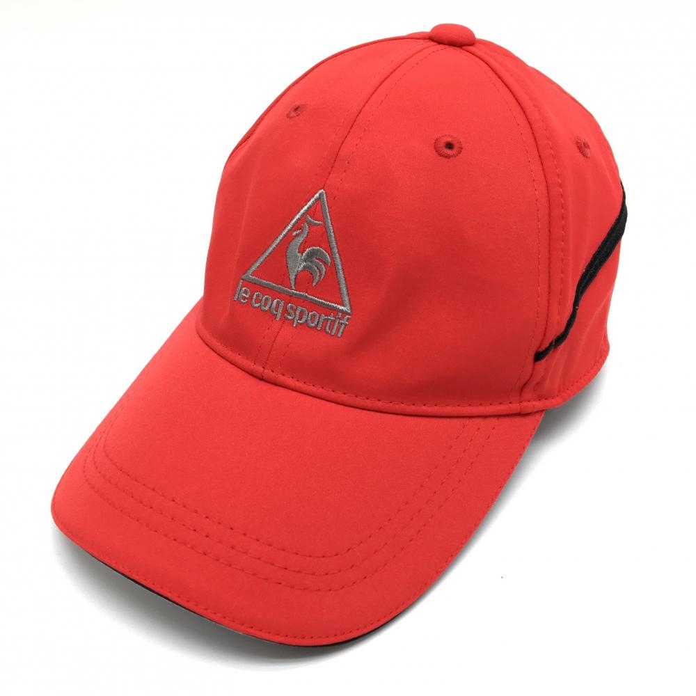 【美品】ルコック キャップ レッド×黒 ロゴ刺しゅう 型崩れ少 FREE   ゴルフウェア le coq sportif