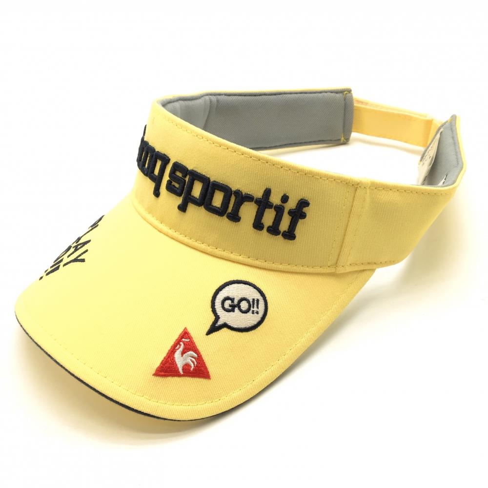 ルコック サンバイザー  イエロー ロゴ刺しゅう F(55-57cm)  ゴルフウェア le coq sportif