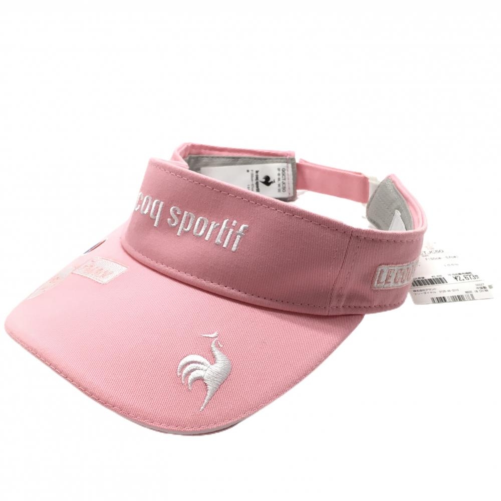 【新品】ルコック サンバイザー ピンク ロゴ刺しゅう F(55-57㎝)   ゴルフウェア le coq sportif