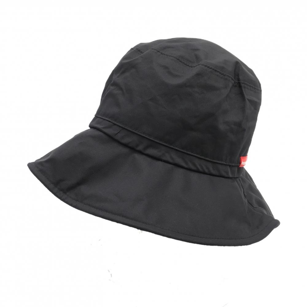 【超美品】ルコック ハット 黒×ピンク ロゴプリント 縁ワイヤー入り 内側メッシュ F(57cm)  ゴルフウェア le coq sportif