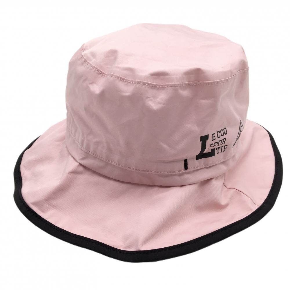 ルコック ハット ピンク×黒 ワイヤー入り 裏地メッシュ F(57cm)   ゴルフウェア le coq sportif