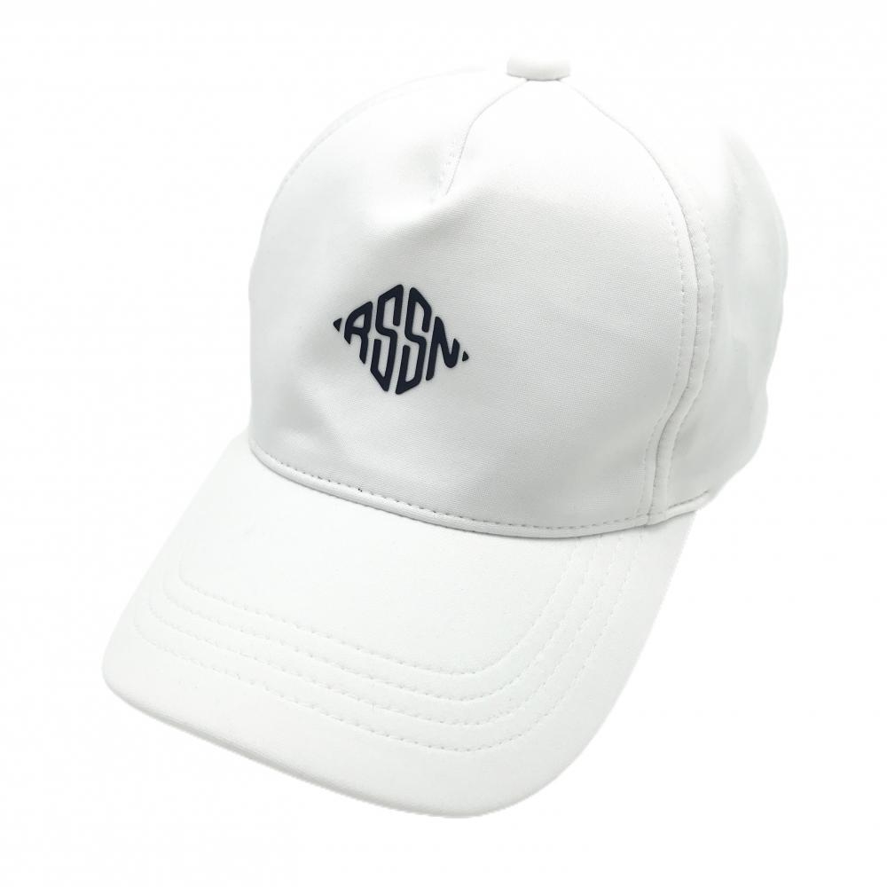 【新品】ロサーセン キャップ 白 ロゴネイビー 内側ゴム 40  ゴルフウェア Rosasen