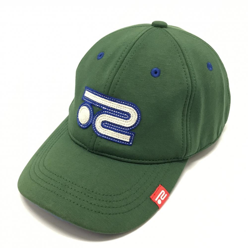 【美品】ロサーセン キャップ グリーン×白 フロントロゴ 50   ゴルフウェア Rosasen