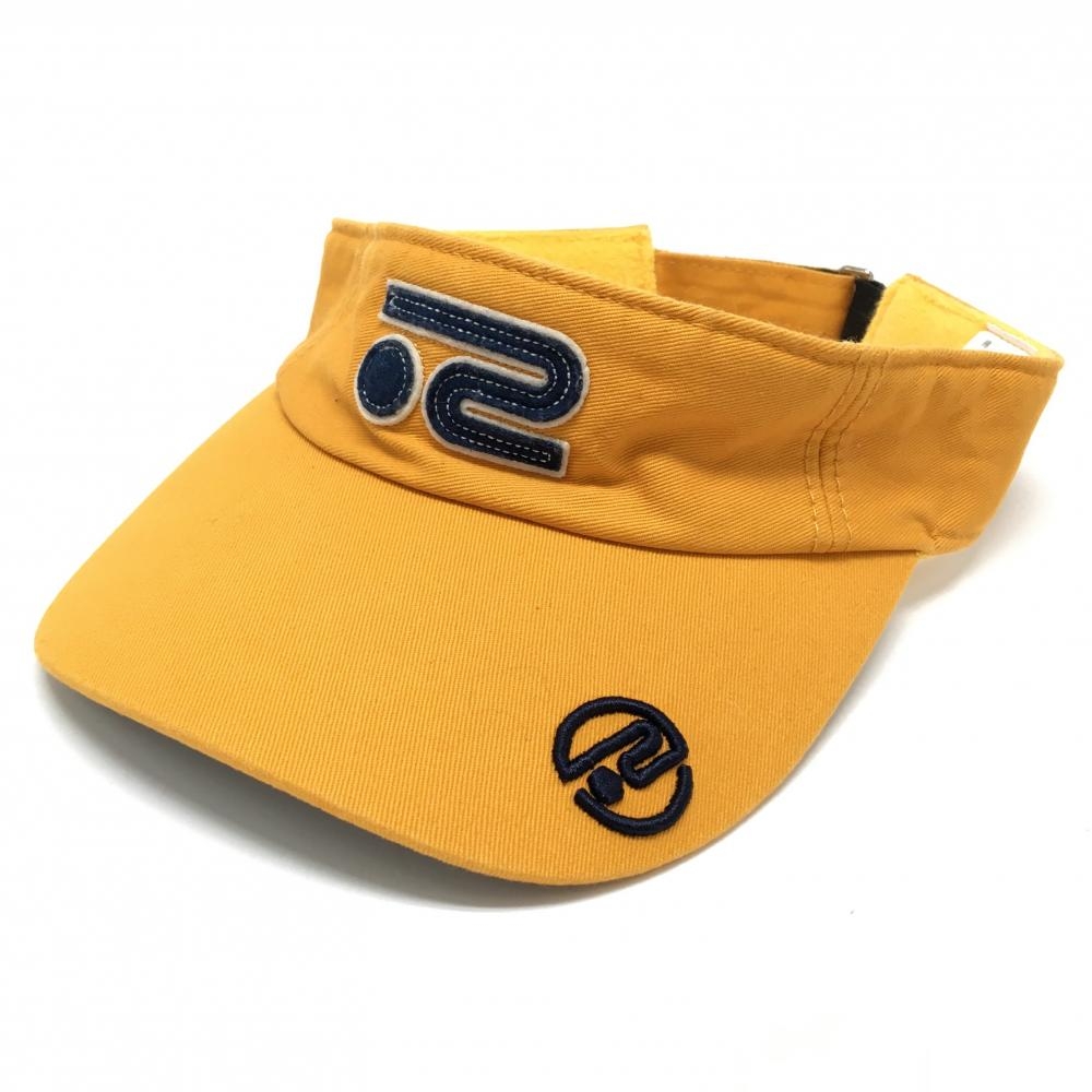 【美品】ロサーセン サンバイザー オレンジ×ネイビー フロントロゴ  40   ゴルフウェア Rosasen