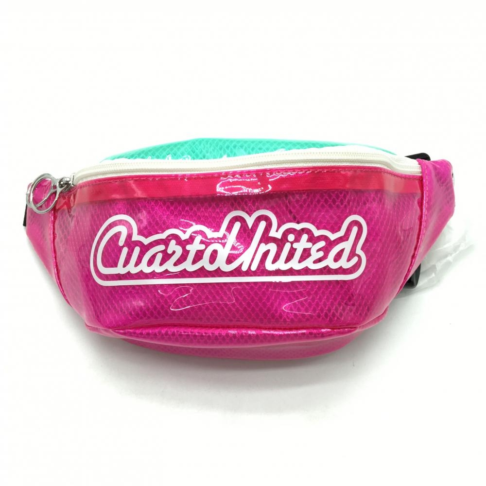 【新品】クアルトユナイテッド ウエストポーチ ピンク×ミントグリーン系 バッグ ゴルフ CUARTO UNITED