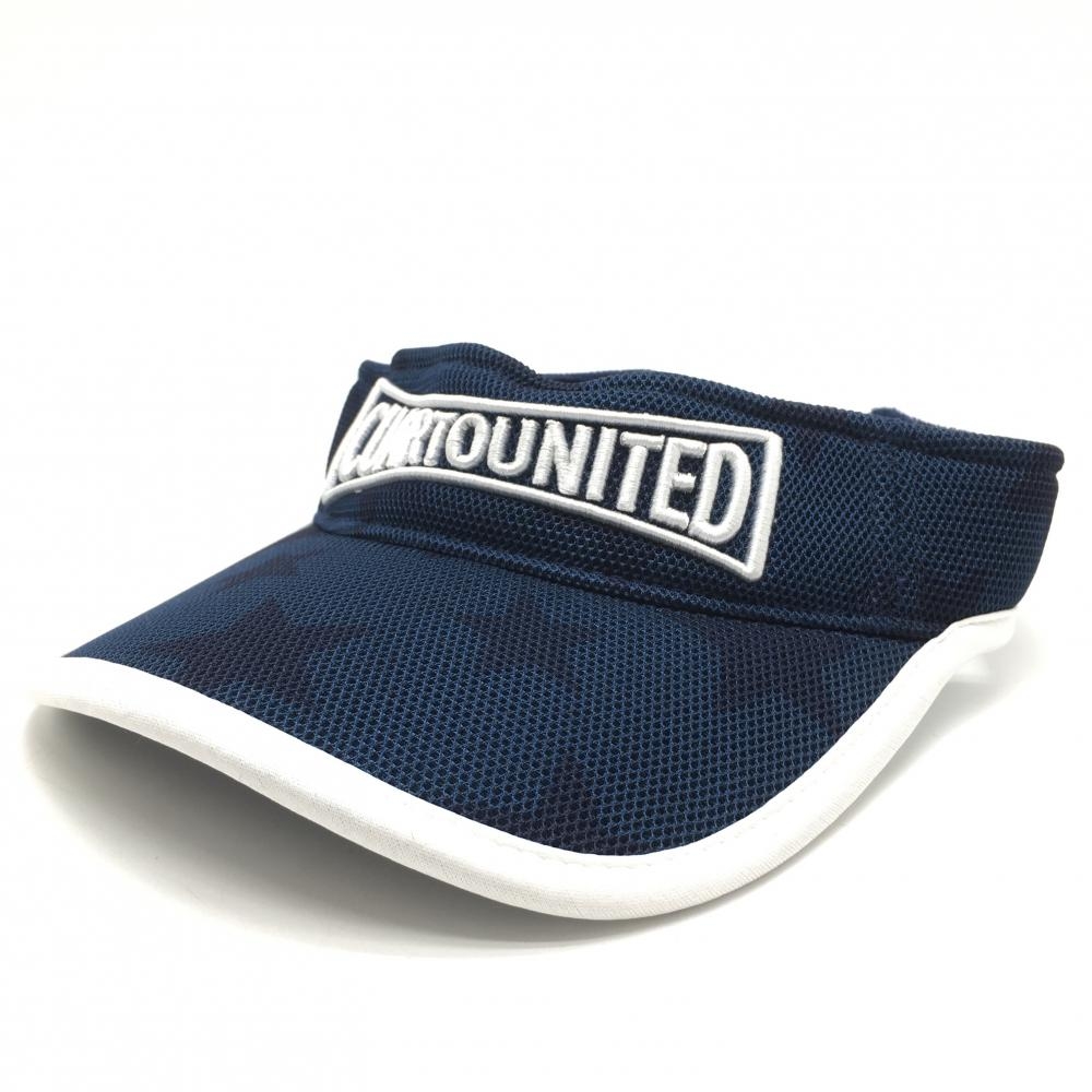 【新品】クアルトユナイテッド メッシュサンバイザー ネイビー 星柄 F   ゴルフウェア CUARTO UNITED