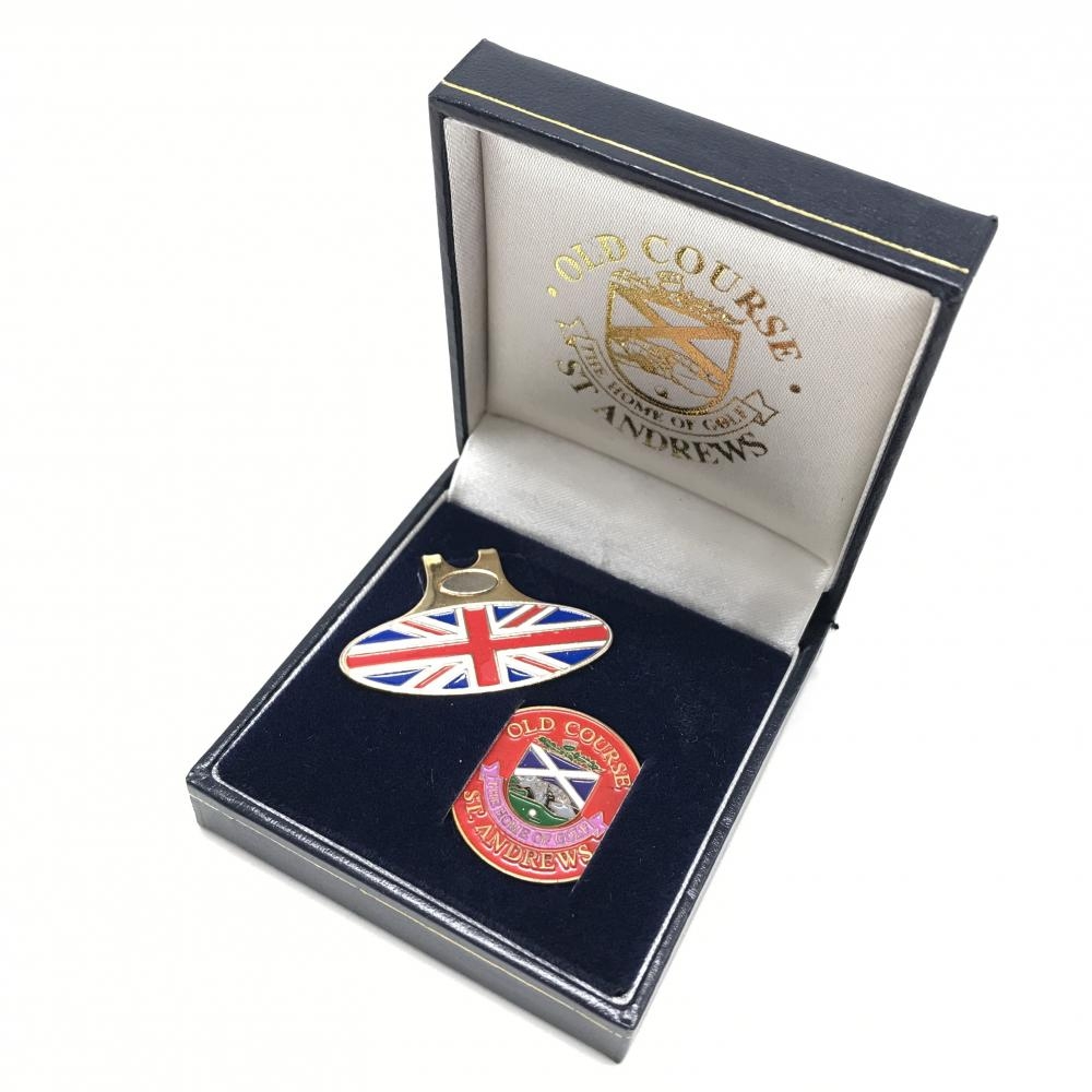 【未使用品】セントアンドリュース クリップマーカー レッド×ブルー OLD COURSE ゴルフ St ANDREWS