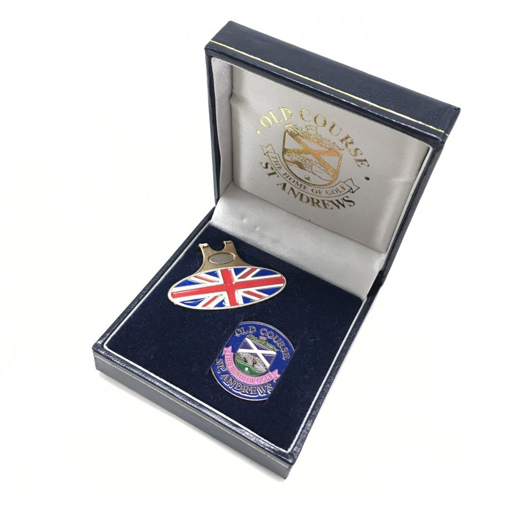 【未使用品】セントアンドリュース クリップマーカー ブルー×レッド OLD COURSE ゴルフ St ANDREWS