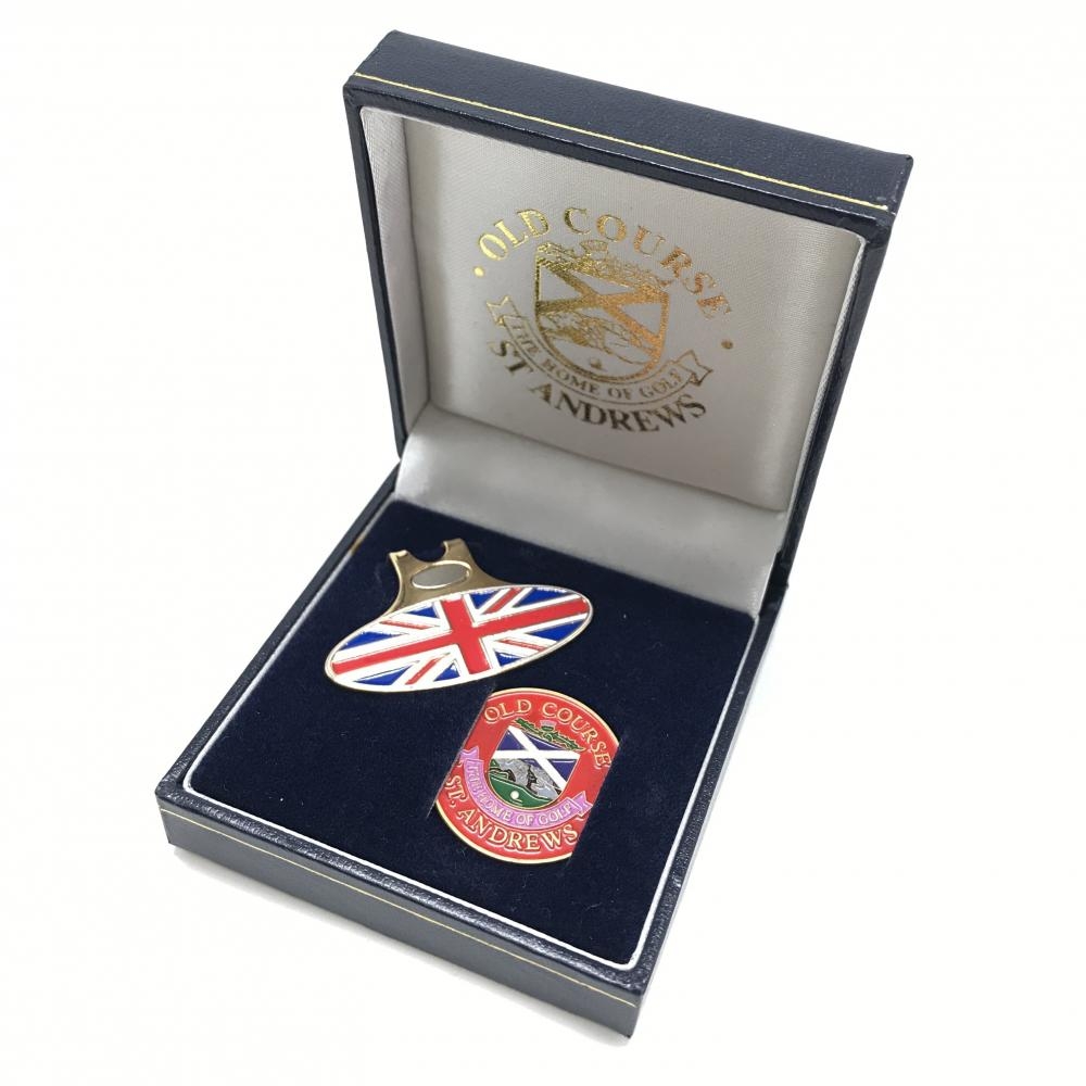 【未使用品】セントアンドリュース クリップマーカー レッド×ブルー OLD COURSE ゴルフ St ANDREWS