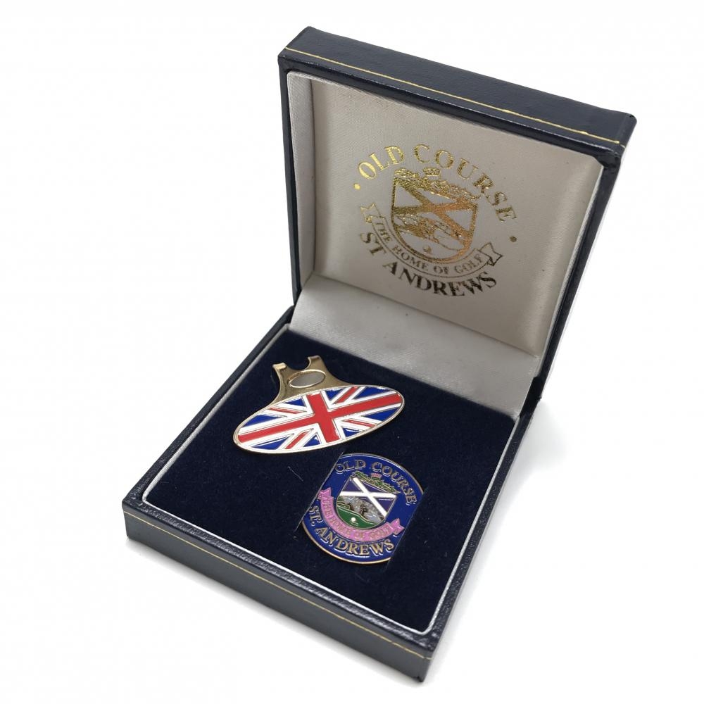 【未使用品】セントアンドリュース クリップマーカー ブルー×レッド OLD COURSE ゴルフ St ANDREWS