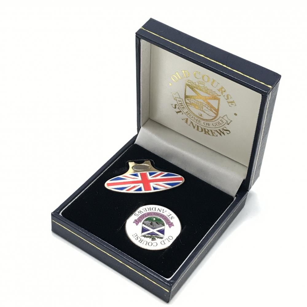 【未使用品】セントアンドリュース クリップマーカー 白×レッド×ブルー OLD COURSE ゴルフ St ANDREWS