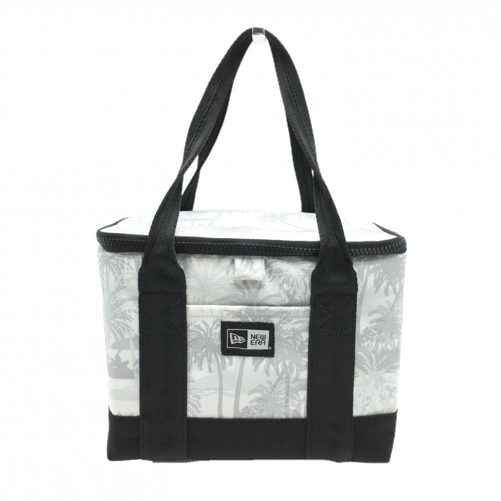 【美品】ニューエラ 保冷カートバッグ 白×グレー×黒 ヤシの木総柄 内外ポケットゴルフ New Era