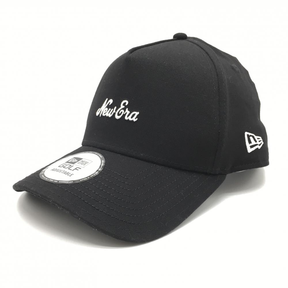 【美品】ニューエラ マーカー付キャップ 黒 ロゴ刺しゅう  ゴルフウェア New Era