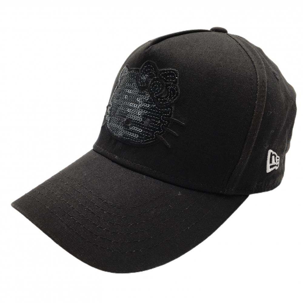 ニューエラ×ハローキティ キャップ 黒 スパンコールキティ  ゴルフウェア New Era