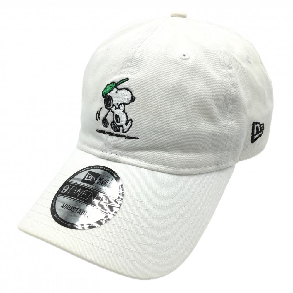 ニューエラ×PEANUTS キャップ 白 スヌーピー刺しゅう   ゴルフウェア New Era
