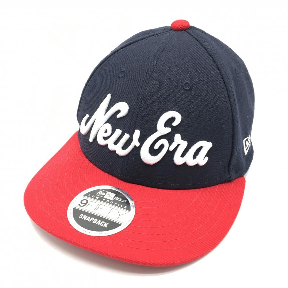 【超美品】ニューエラ キャップ ネイビー×レッド ロゴ刺しゅう   ゴルフウェア New Era