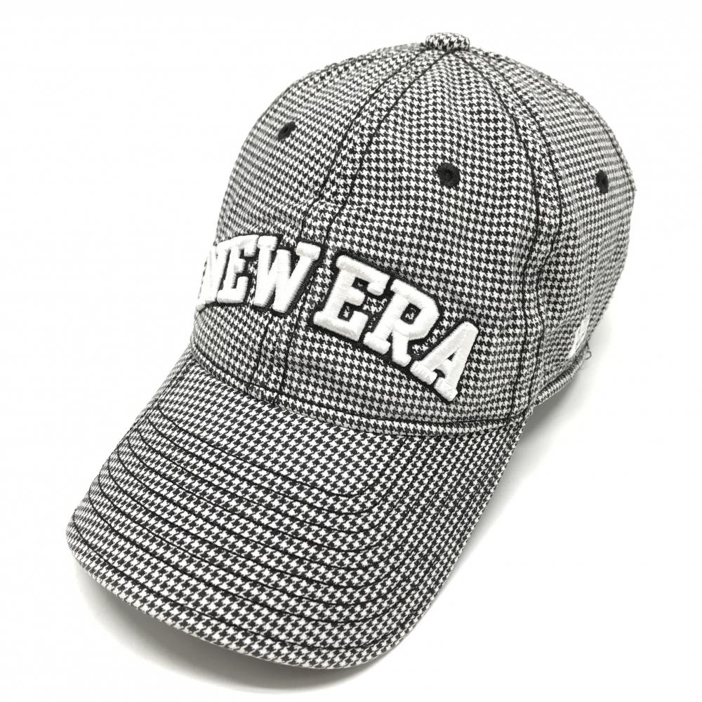 ニューエラ キャップ 黒×白 千鳥格子   ゴルフウェア New Era