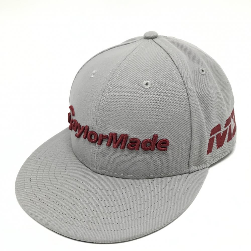 ニューエラ×テーラーメイド フラットキャップ グレー×ボルドー ロゴ刺しゅう ONE SIZE FITS MOST   ゴルフウェア New Era