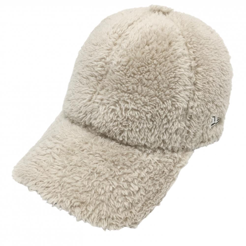 【超美品】ニューエラ ボアキャップ ライトベージュ メタルロゴ    ゴルフウェア New Era
