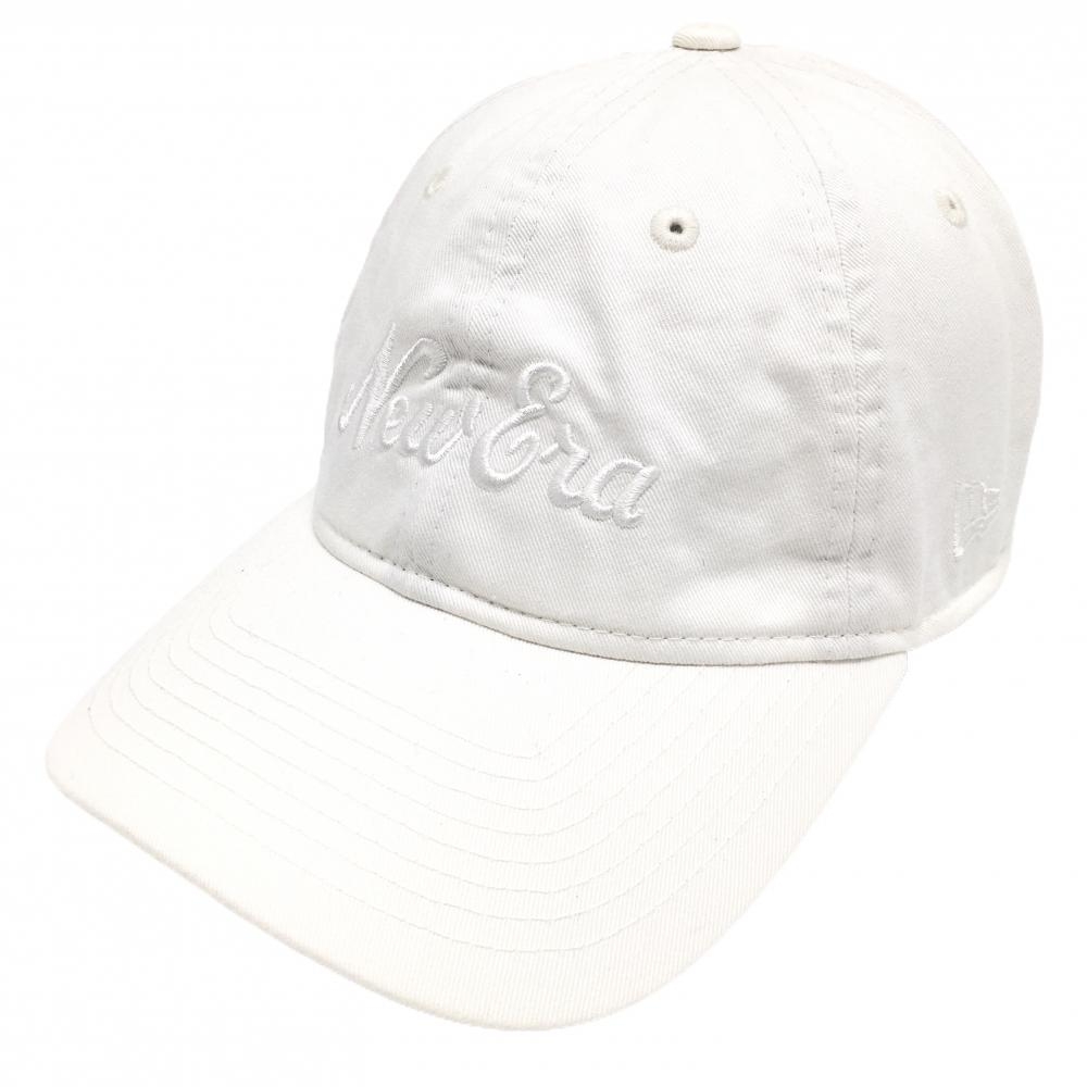 【美品】ニューエラ キャップ 白 ロゴ刺しゅう SHELTECH   ゴルフウェア New Era