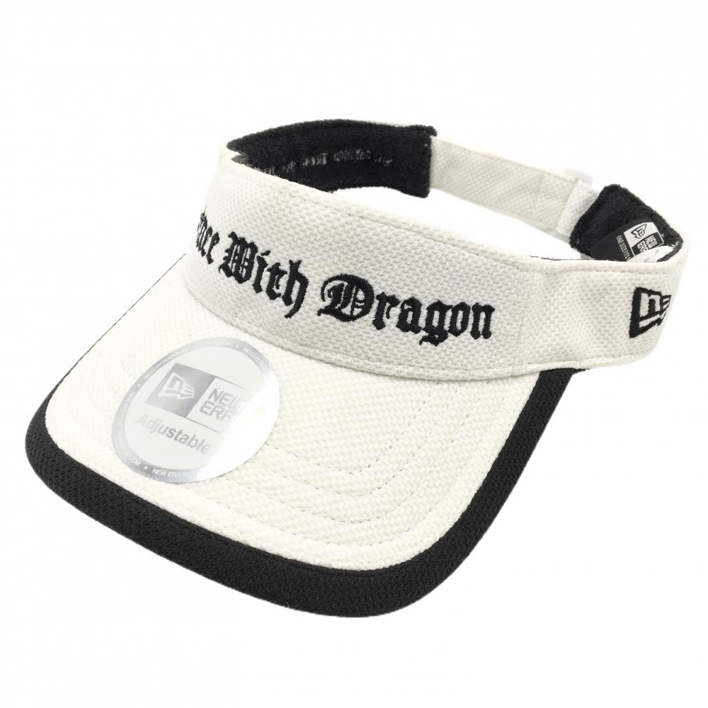 ニューエラ×ダンスウィズドラゴン サンバイザー 白×黒 ロゴ刺しゅう  99(F)  ゴルフウェア New Era