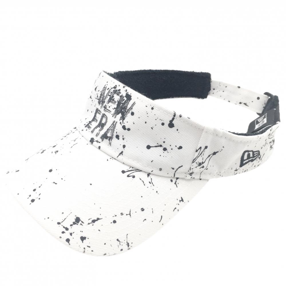 ニューエラ サンバイザー 白×Kるお スプラッシュ柄 内側パイル地    ゴルフウェア New Era