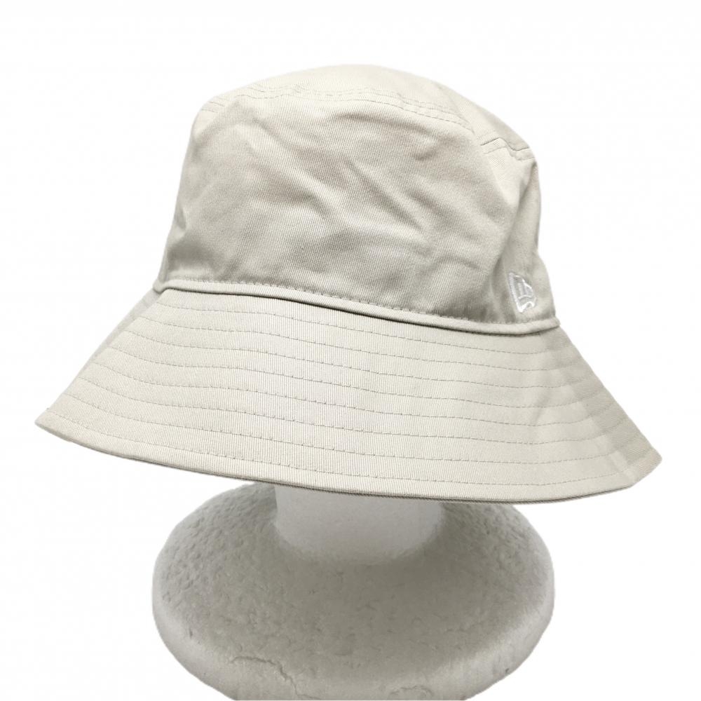 【超美品】ニューエラ バケットハット ベージュ ロゴ コットン100％ LARGE/XLARGE   ゴルフウェア New Era