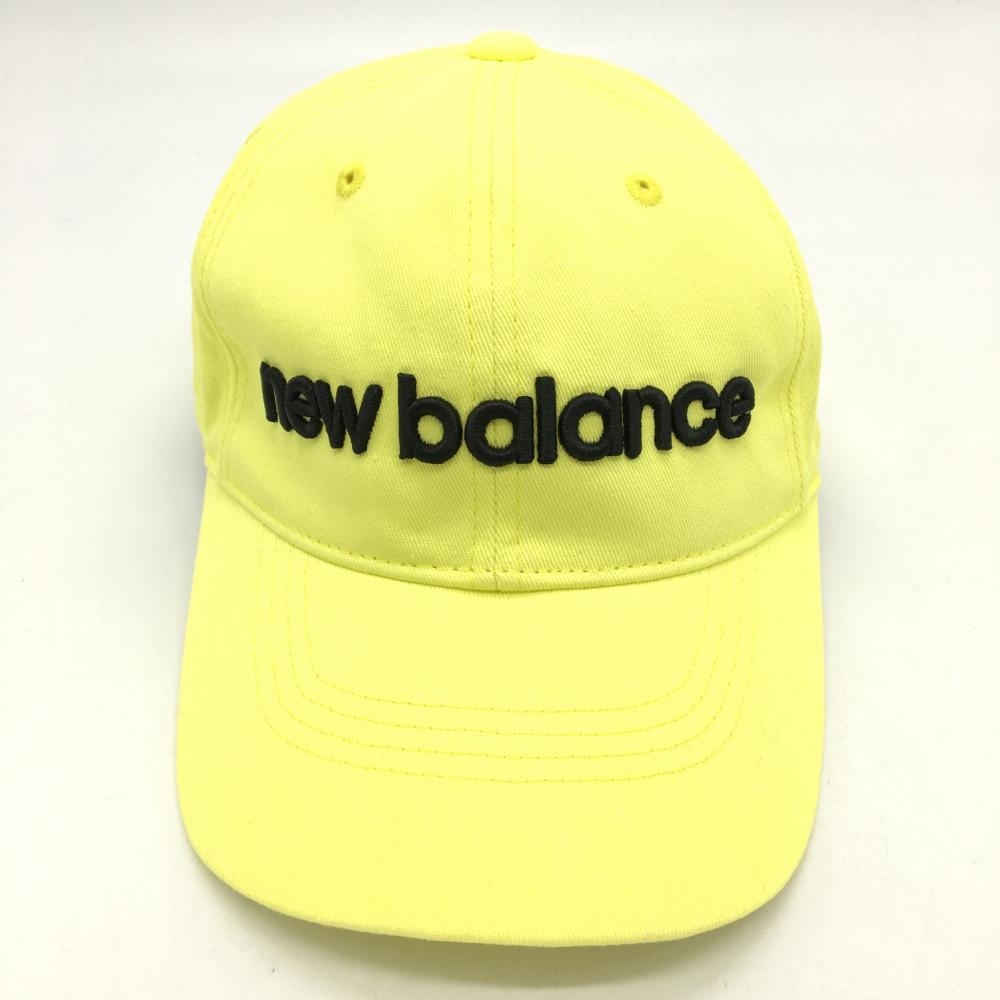 New Balance ニューバランスゴルフ キャップ イエロー×黒 裏一部メッシュ 立体ロゴ FR ゴルフウェア