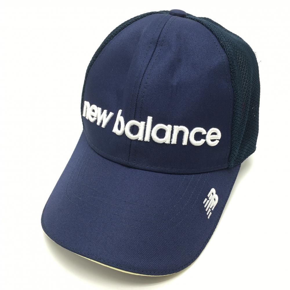 【超美品】ニューバランスゴルフ メッシュキャップ ネイビー×白 ロゴ刺しゅう FR ゴルフウェア 2022年モデル New Balance