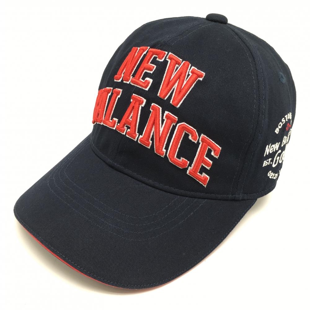 【美品】ニューバランスゴルフ キャップ ネイビー×レッド 立体ロゴ  FR   ゴルフウェア New Balance