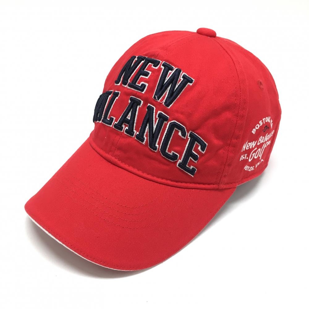 【美品】ニューバランス キャップ レッド×ネイビー ロゴ刺しゅう FR   ゴルフウェア New Balance
