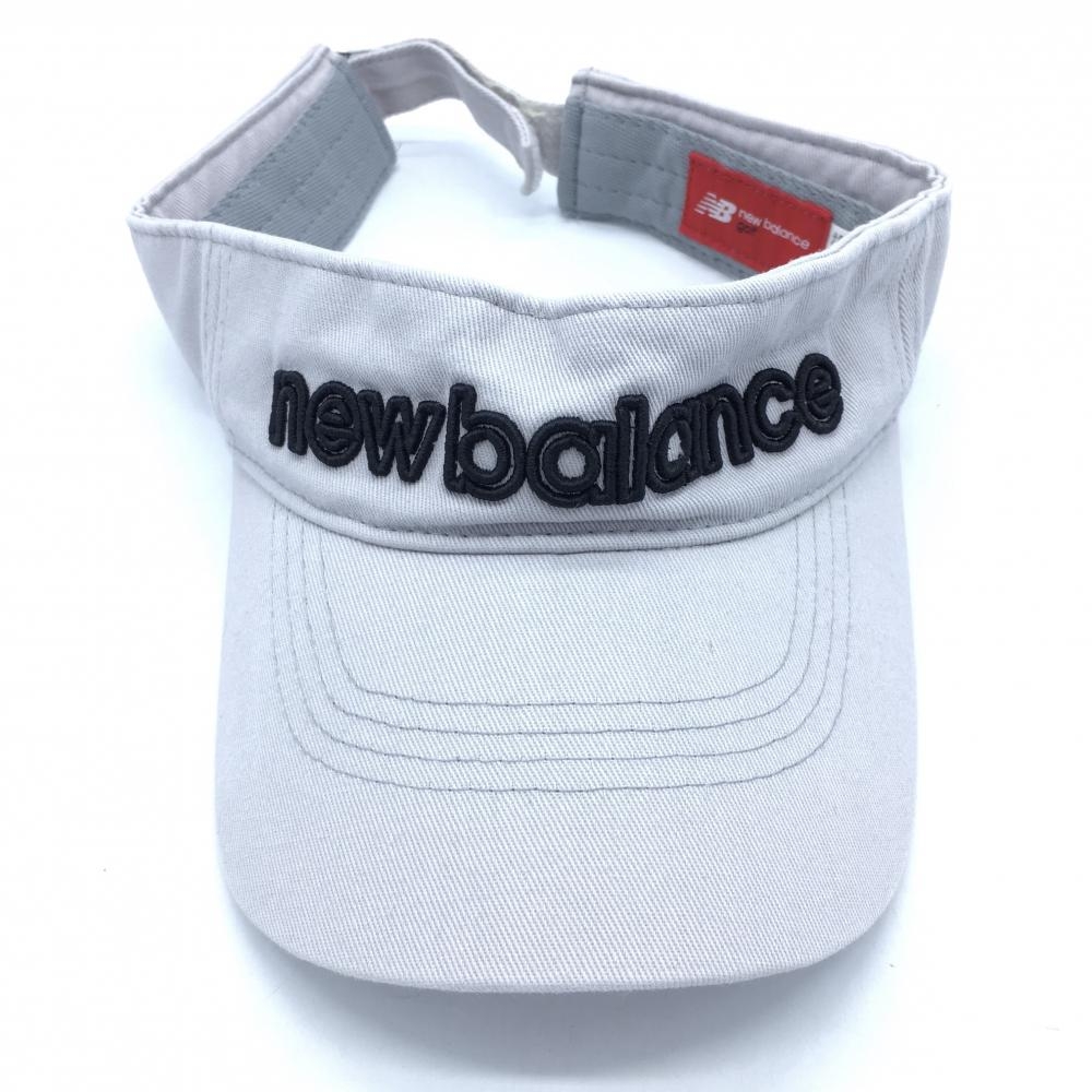 2020年＊New Balance ニューバランス サンバイザー ライトグレー×黒 コットン100％ FR ゴルフウェア