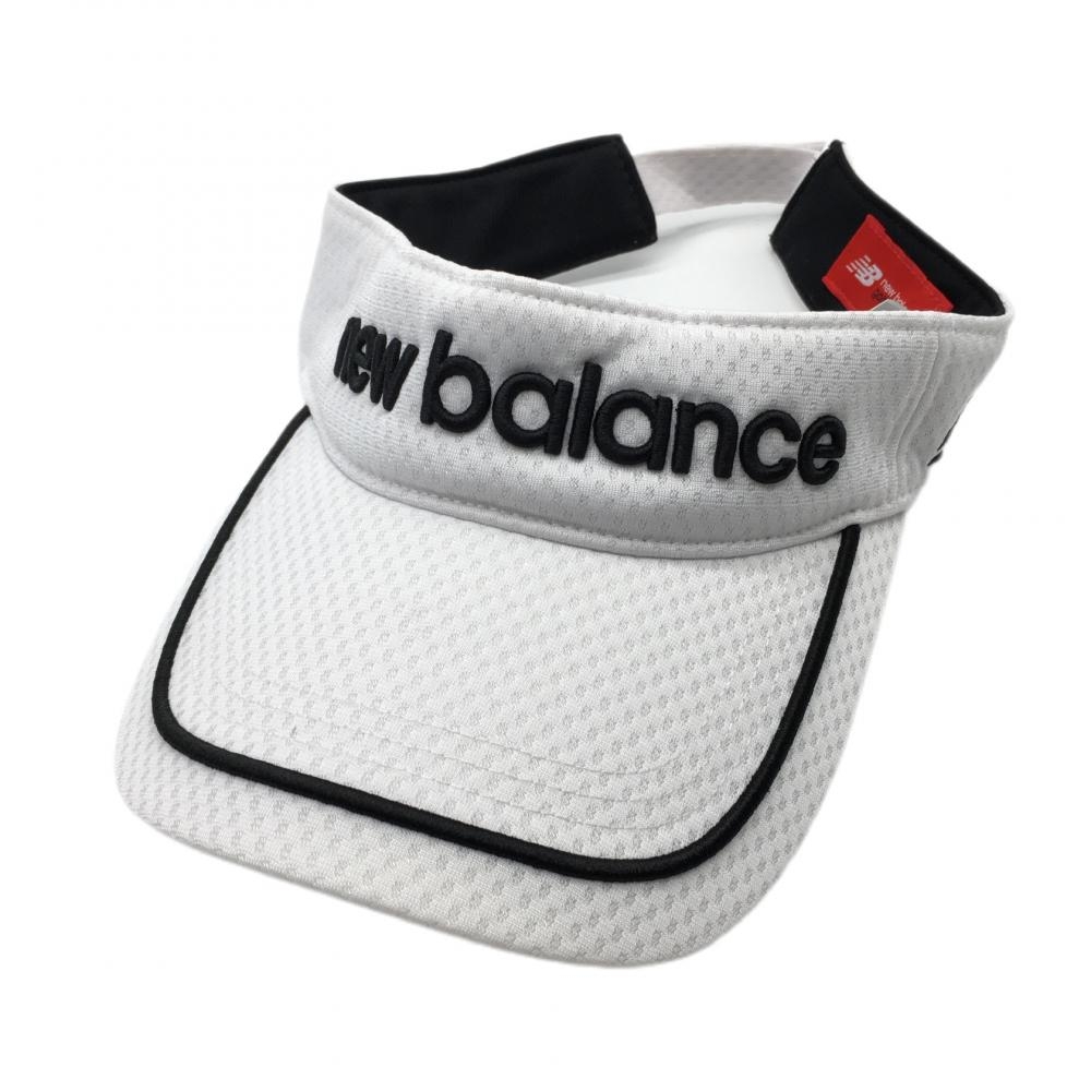 【超美品】ニューバランスゴルフ サンバイザー 白×黒 立体刺しゅう FR ゴルフウェア 2021年モデル New Balance