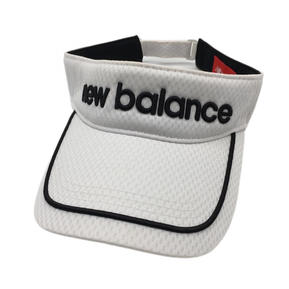【美品】ニューバランス サンバイザー 白×黒  FR ゴルフウェア 2021年モデル New Balance
