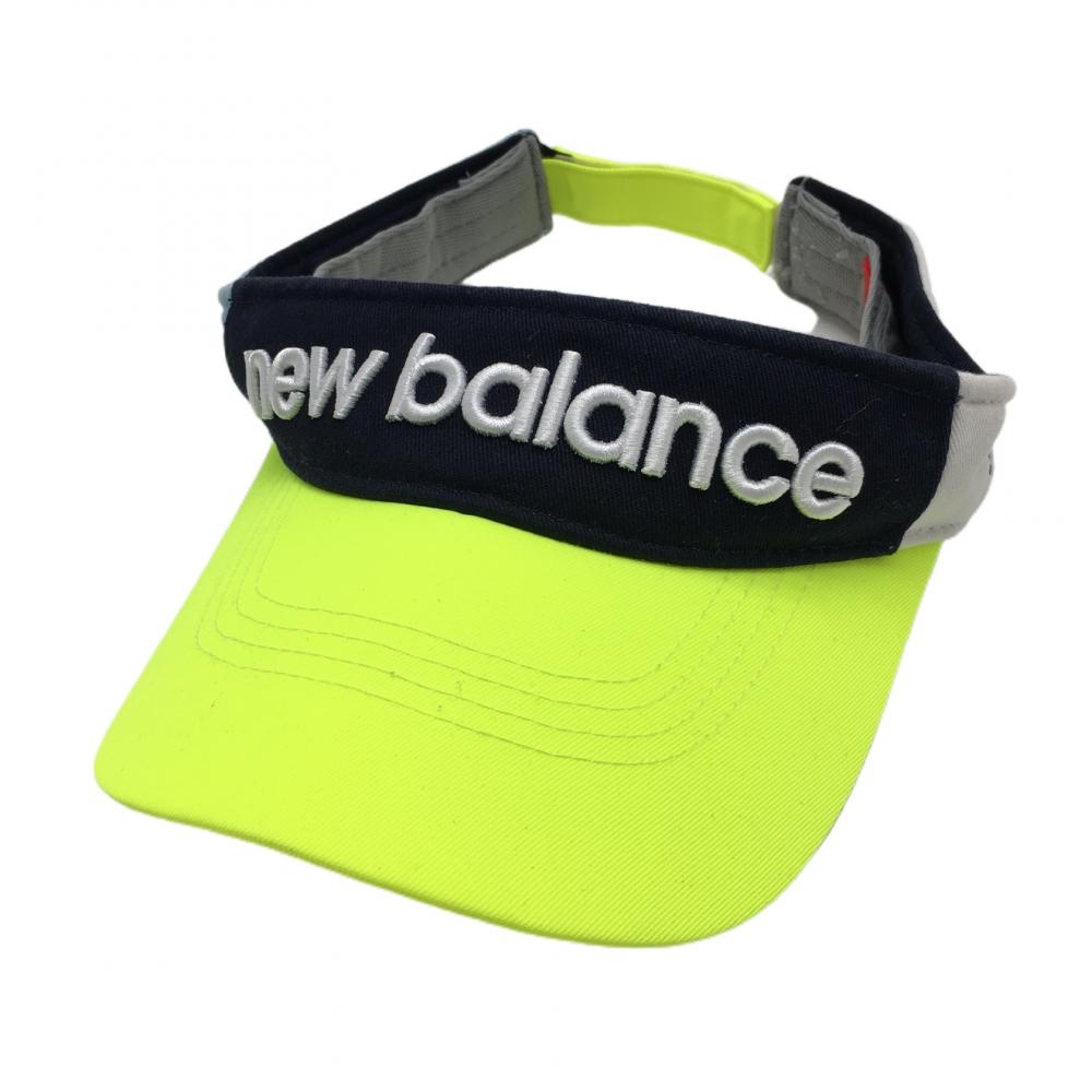 ニューバランス サンバイザー ネイビー×ネオンイエロー 立体ロゴ刺しゅう  FR ゴルフウェア New Balance