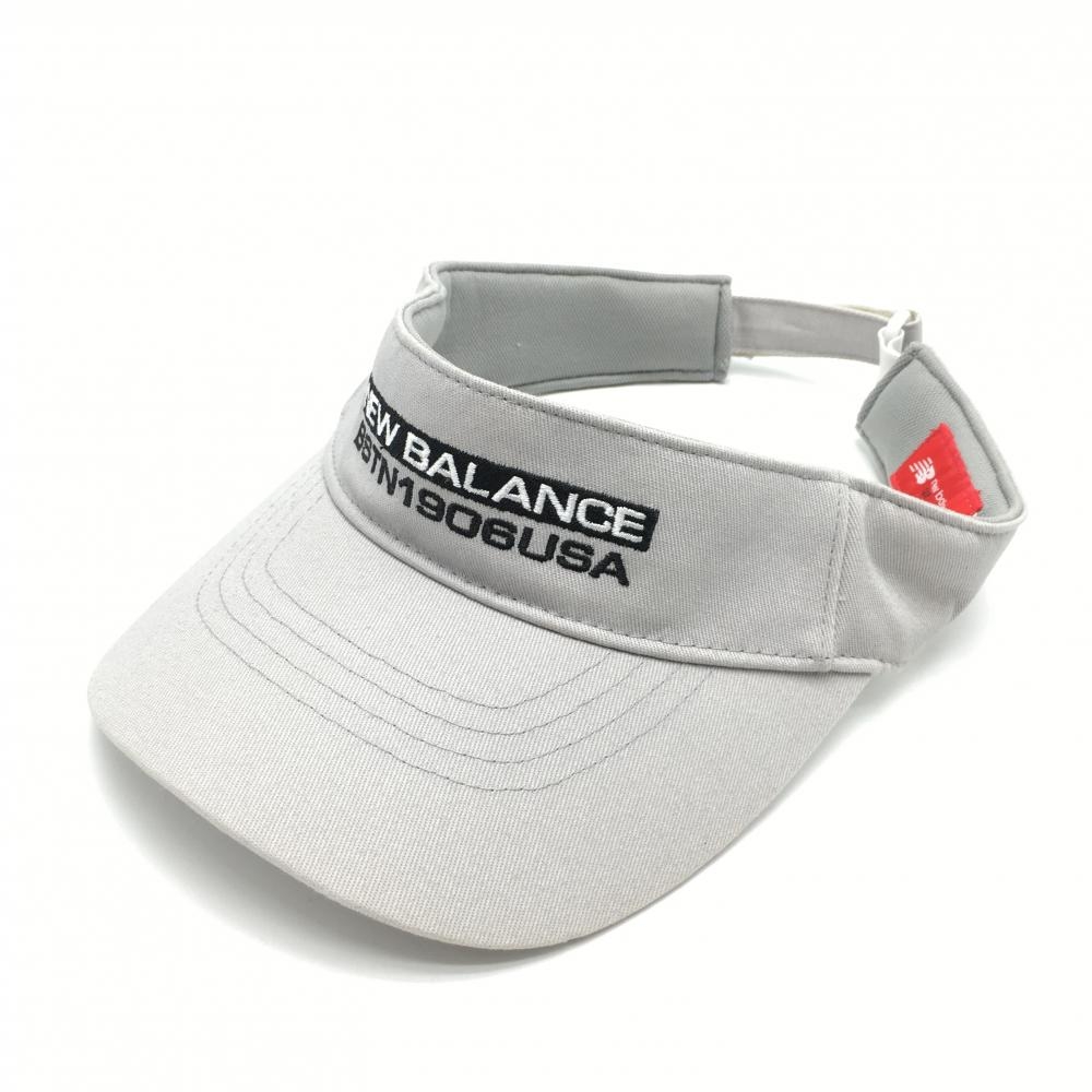 ニューバランス サンバイザー グレー×ダークネイビー ロゴ刺しゅう  FR  ゴルフウェア New Balance