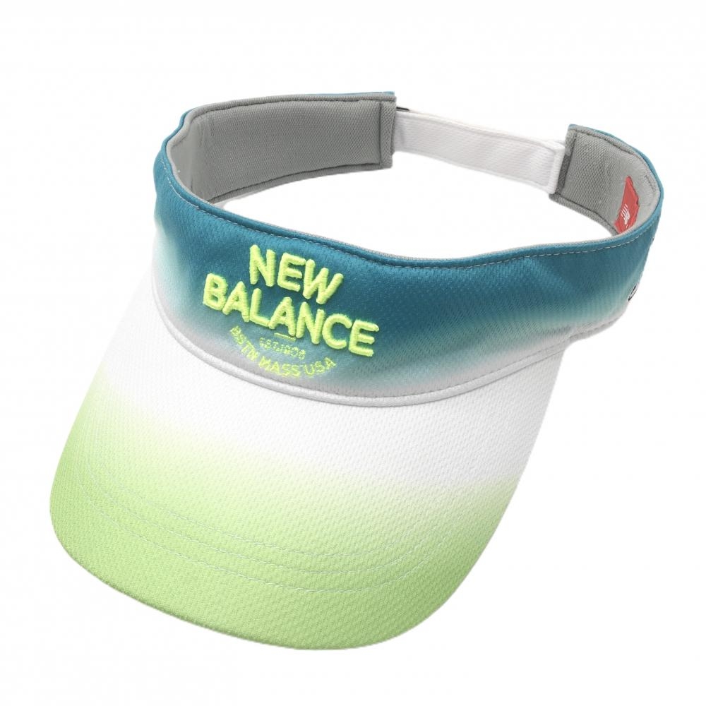 ニューバランスゴルフ サンバイザー グリーン×白 グラデーション 立体ロゴ FR  ゴルフウェア New Balance