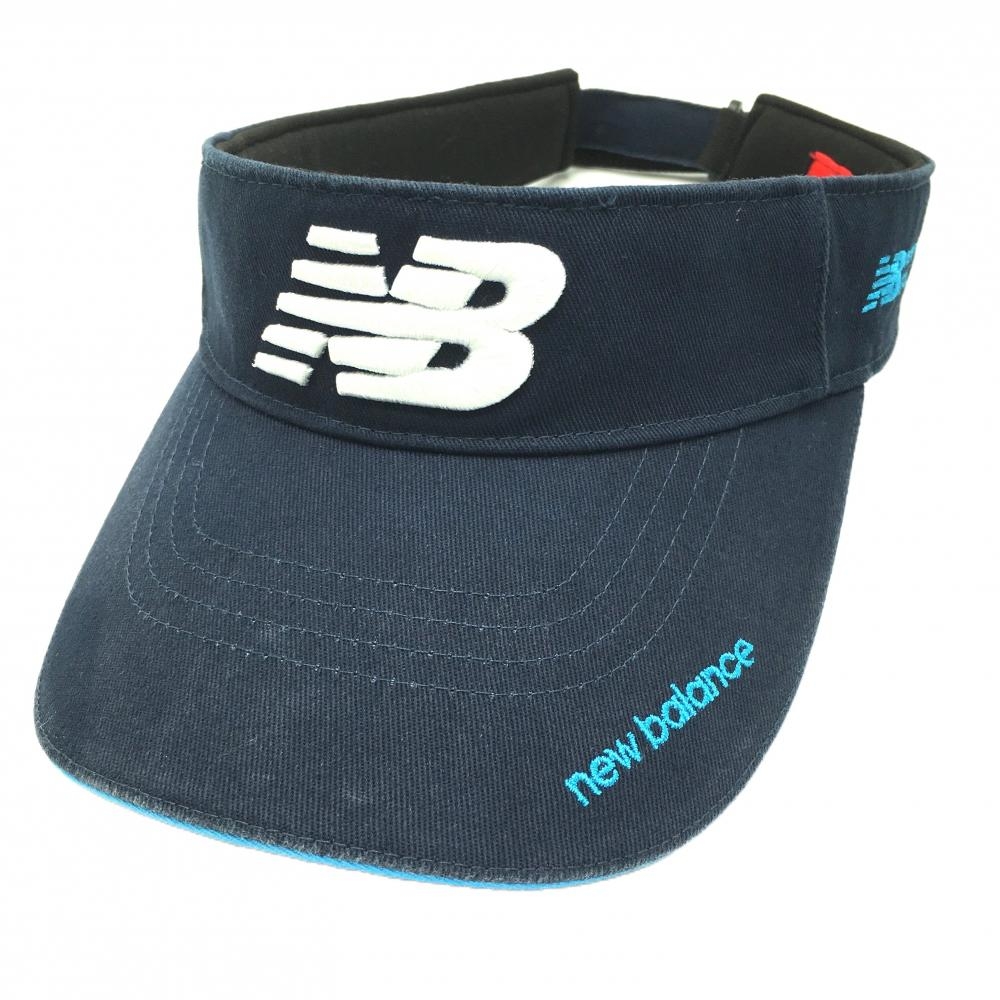 ニューバランスゴルフ サンバイザー ネイビー×白 立体ロゴ コットン100％ FR   ゴルフウェア New Balance