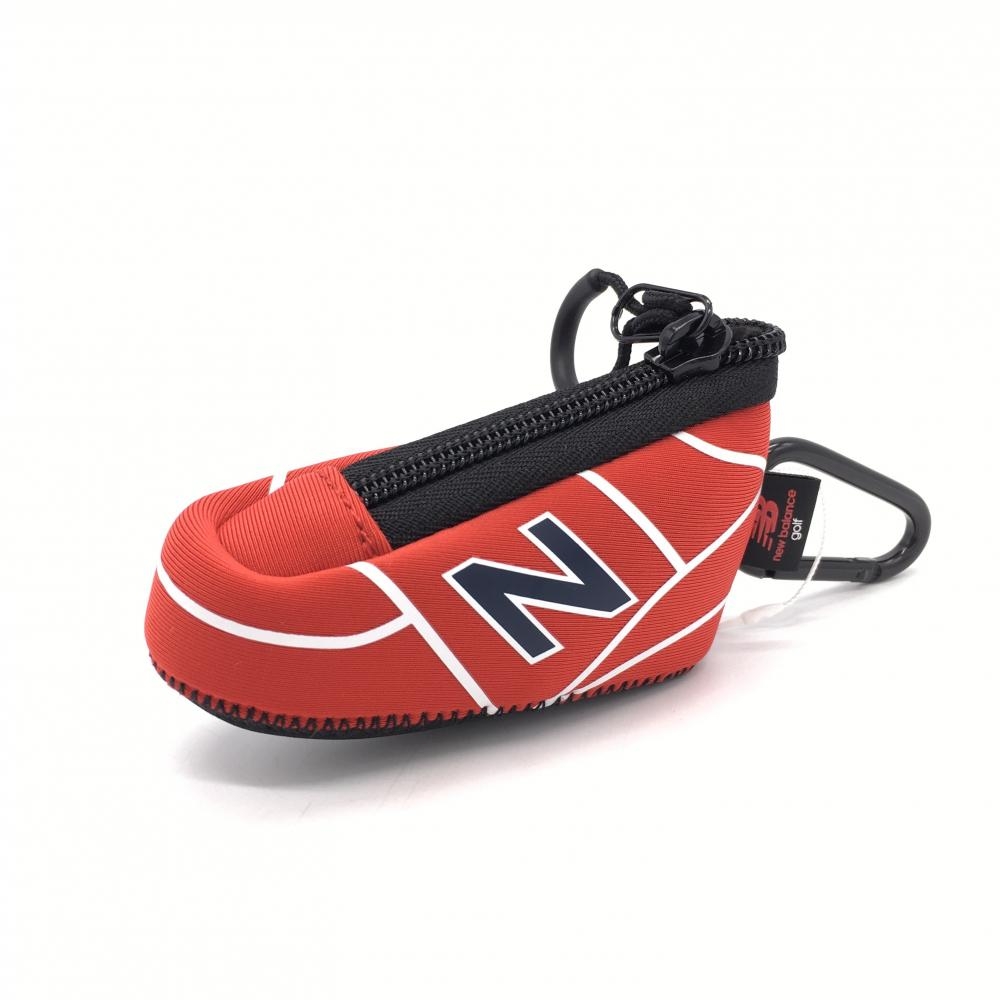 【未使用品】New Balance ニューバランスゴルフ ボールケース レッド×ネイビー 靴型 カラビナ付き ゴルフ
