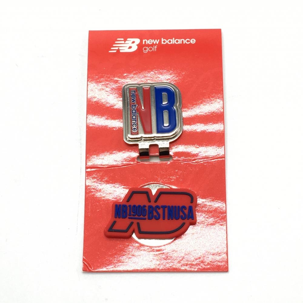 【新品】ニューバランスゴルフ クリップマーカー レッド×ブルー ロゴゴルフ New Balance