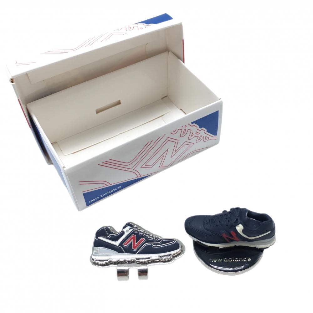 【美品】ニューバランス マグネット式クリップマーカー ネイビー シューズ型  ゴルフ New Balance