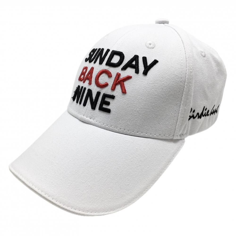 【美品】バーディーハント キャップ 白×黒 サイドロゴ刺しゅう   ゴルフウェア Birdie hunt