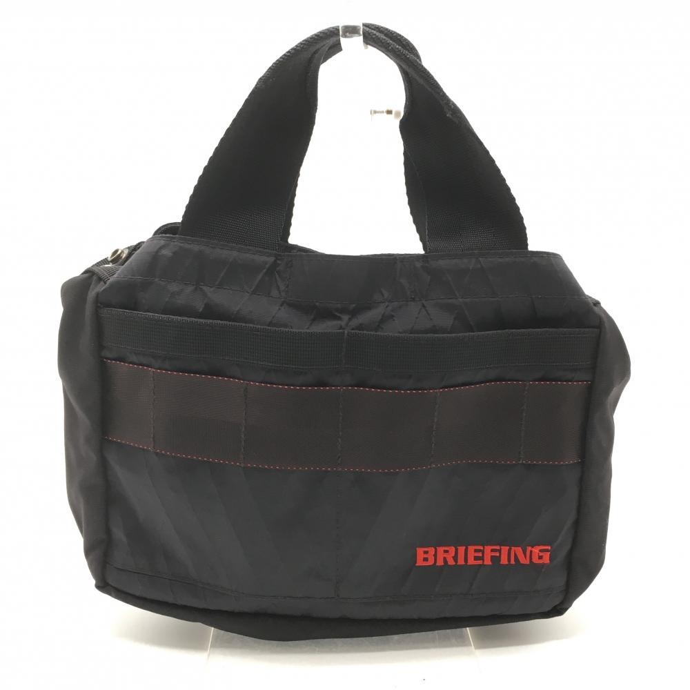 【超美品】ブリーフィング カートバッグ 黒 ダイヤ柄地模様 ロゴレッド ゴルフ BRIEFING