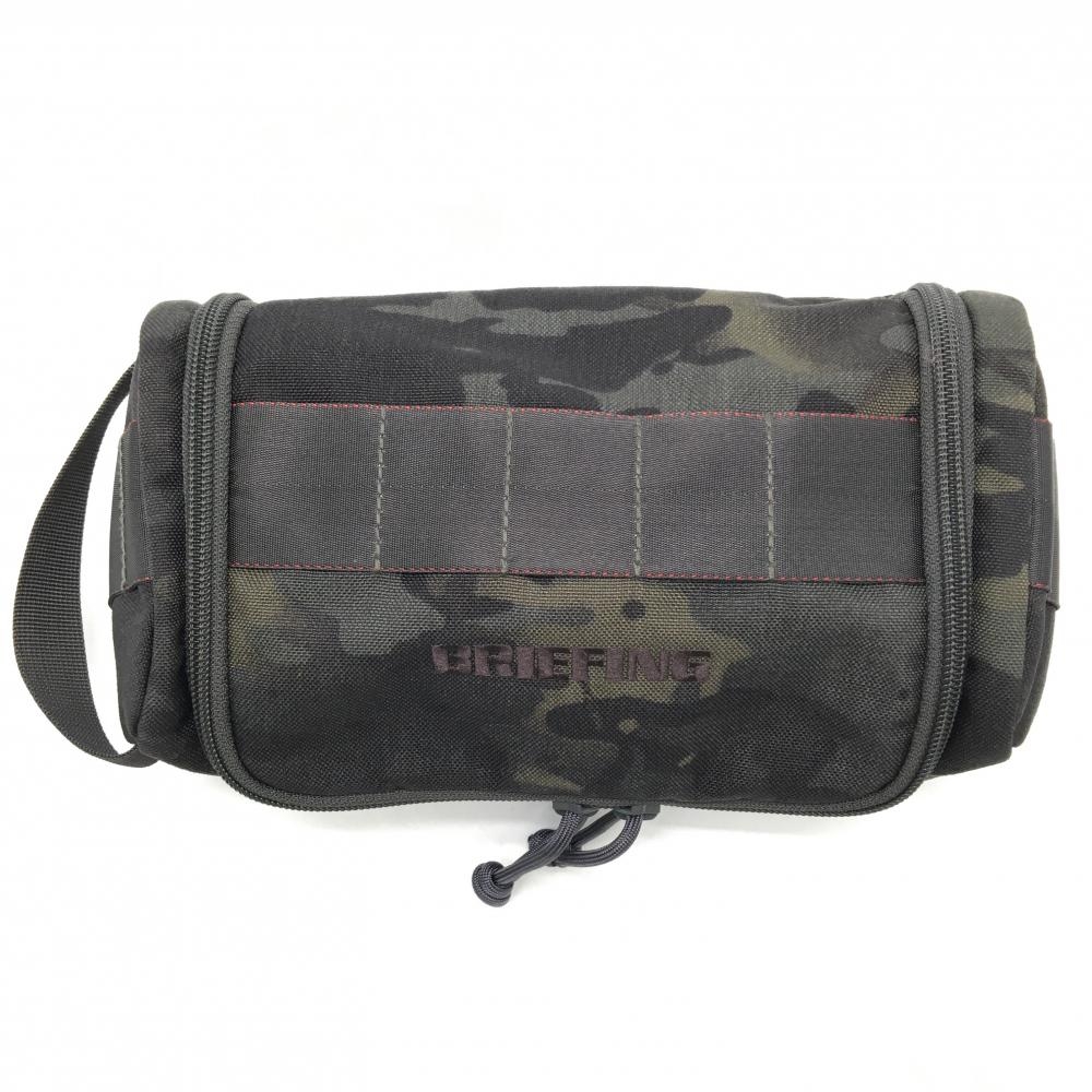 【美品】ブリーフィング カートバッグ ダークグリーン×黒 カモフラ 明細 ロゴ刺しゅうゴルフ BRIEFING