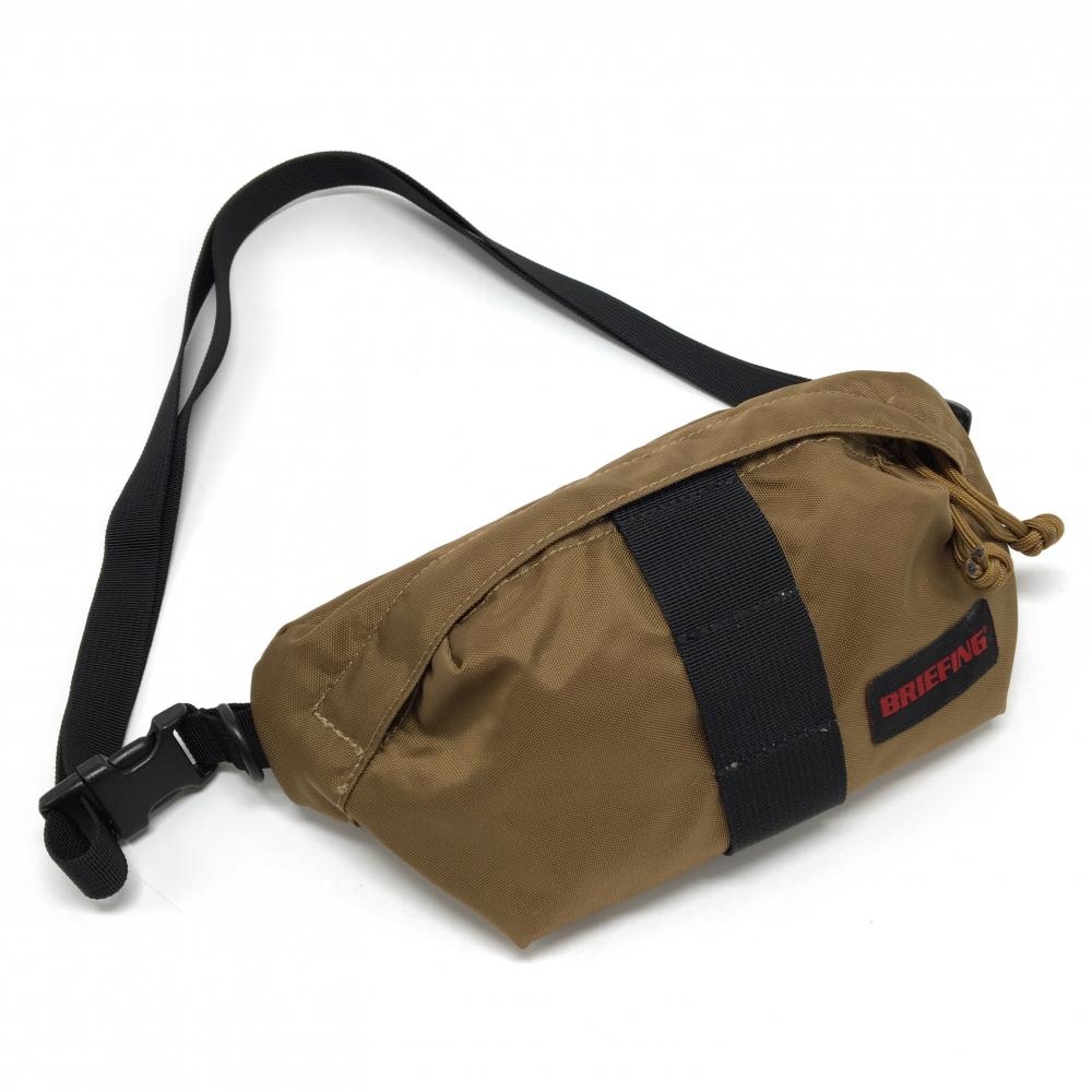【超美品】ブリーフィング ウエストポーチ ブラウン×黒 外ポケット カートバッグ ゴルフ BRIEFING