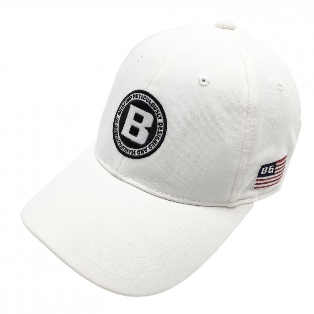【美品】ブリーフィング キャップ 白 ワッペン 星条旗　 FREE   ゴルフウェア BRIEFING