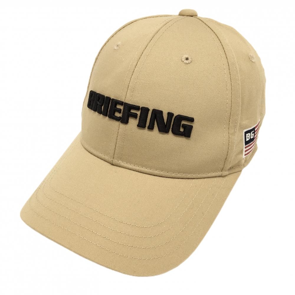 【美品】ブリーフィング キャップ ベージュ×黒 ロゴ刺しゅう FREE   ゴルフウェア BRIEFING