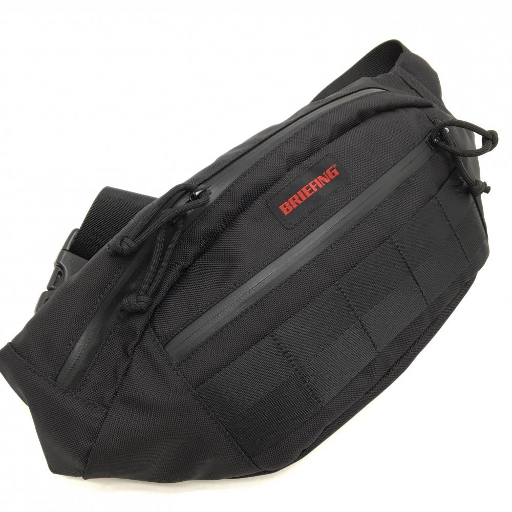 【超美品】ブリーフィング ウエストポーチ 黒 ロゴ ラウンドポーチ カートバッグ ゴルフ BRIEFING