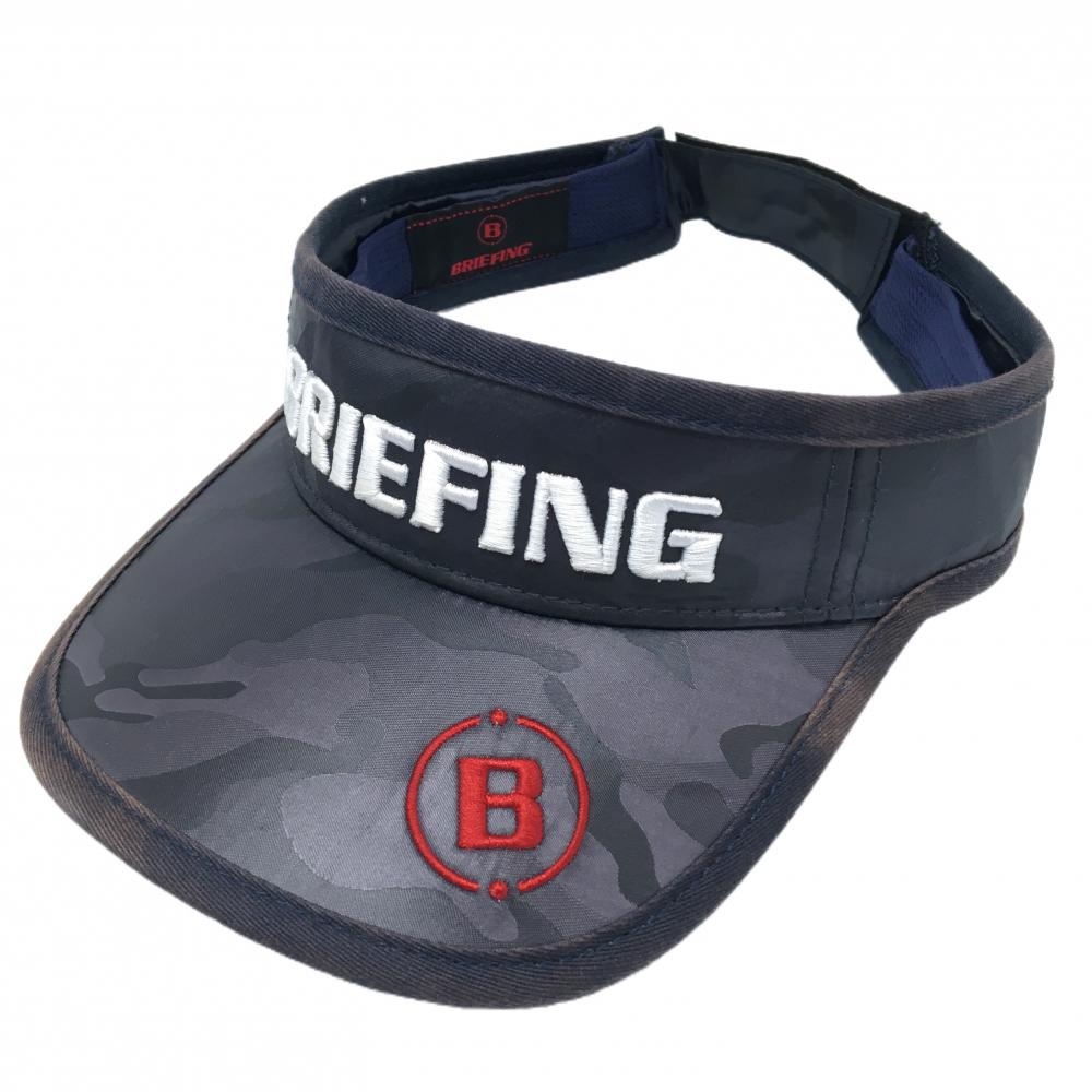 ブリーフィング サンバイザー ダークネイビー系 迷彩 カモフラ FREE   ゴルフウェア BRIEFING