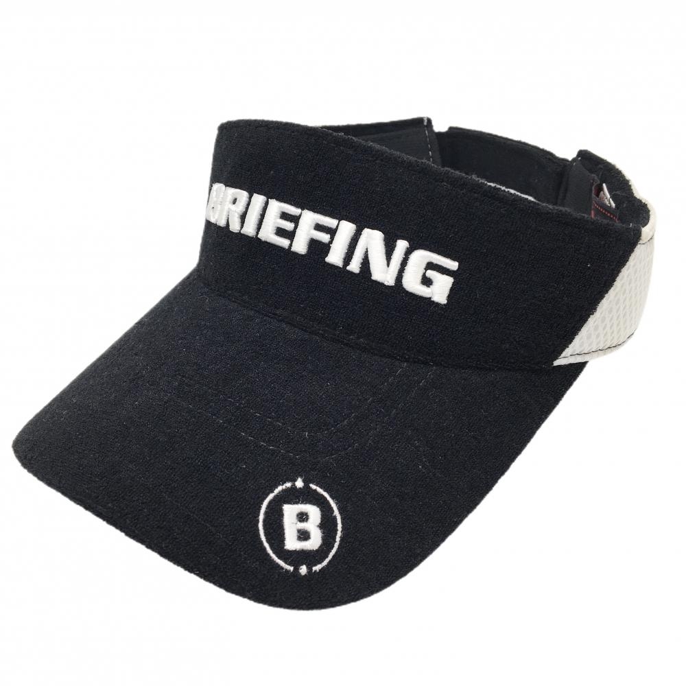 ブリーフィング サンバイザー 黒×白 パイル地 サイドメッシュ FREE   ゴルフウェア BRIEFING